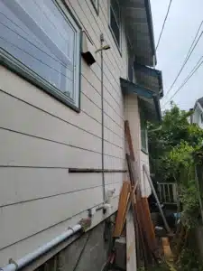 Side of residential home in Lakewood, WA.